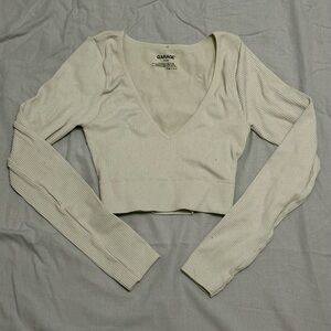 Garage cropped long sleeve top